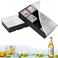 Bandeja De Hielo De Silicona- Bandeja de Cubitos de Hielo con Tapa- [2 Pack] cubitera hielo Molde para Hielos- para…